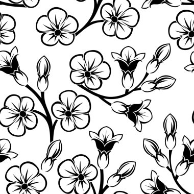 Çiçeklerle kusursuz desen. vektör illüstrasyonu.