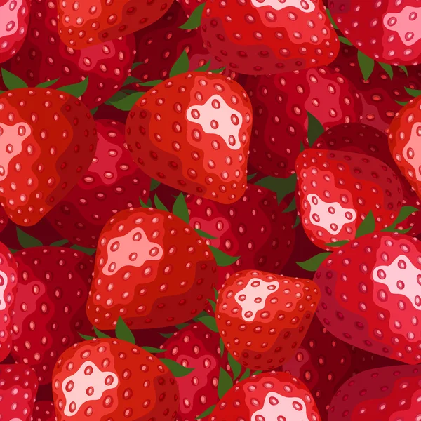 Fondo sin costuras con fresas. Ilustración vectorial . — Vector de stock