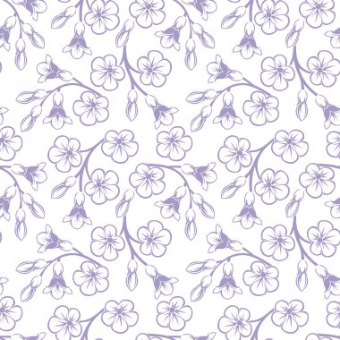 Çiçeklerle kusursuz desen. vektör illüstrasyonu.