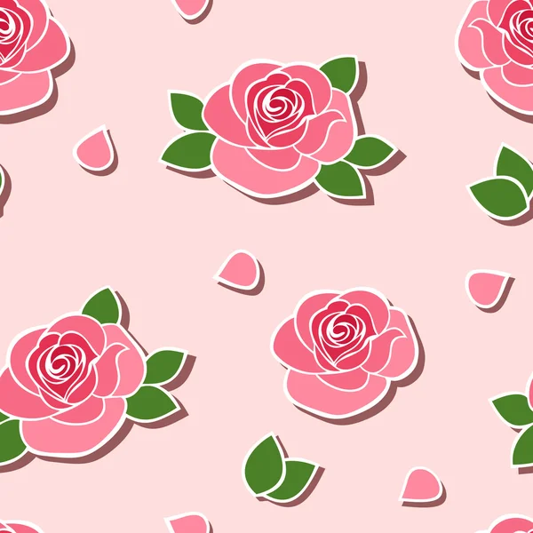 Nahtloser Hintergrund mit Rosen. Vektorillustration. — Stockvektor