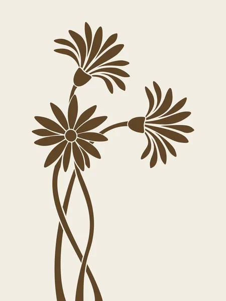 Flowers silhouettes. Vector illustration. — Stock Vector