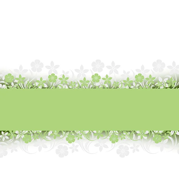 Κάρτα φορέα με πράσινο λουλουδάτο μοτίβο. — Διανυσματικό Αρχείο
