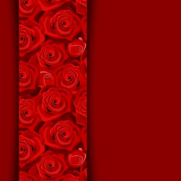 赤いバラとベクトル カード. — ストックベクタ