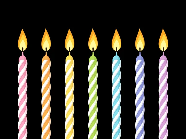 Bougies d'anniversaire colorées. Illustration vectorielle . — Image vectorielle