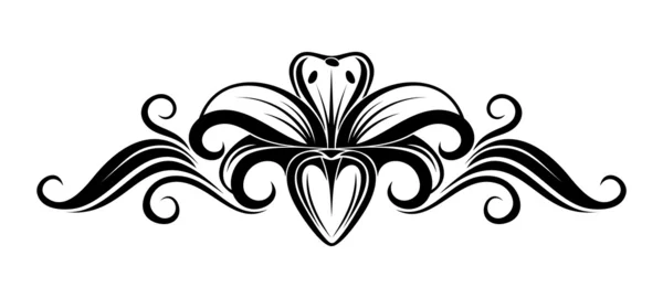Black silhouette of lily flower. Vector illustration. — Stock Illustration Black silhouette of lily flower. Vector illustration. Stock Vector
