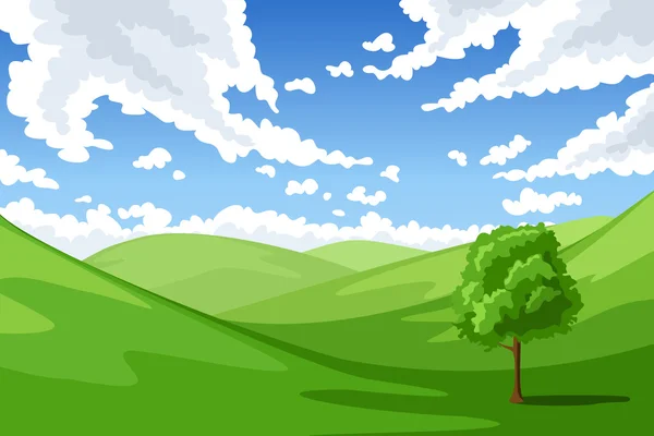 Paisaje de verano. Ilustración vectorial . — Vector de stock