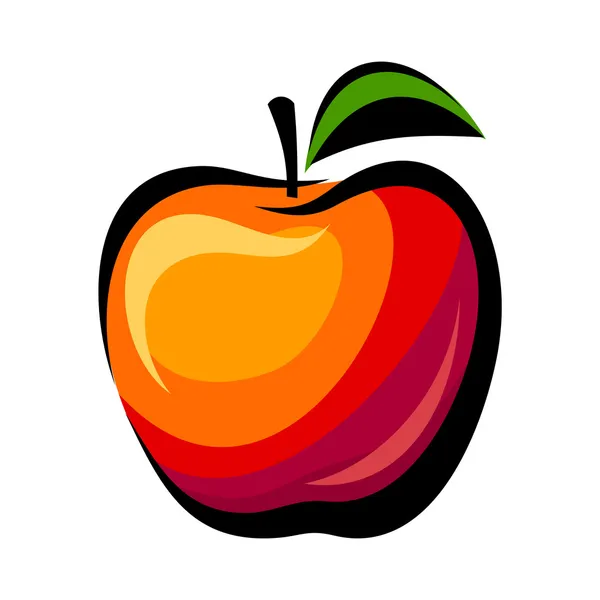 Manzana. Ilustración vectorial . — Archivo Imágenes Vectoriales