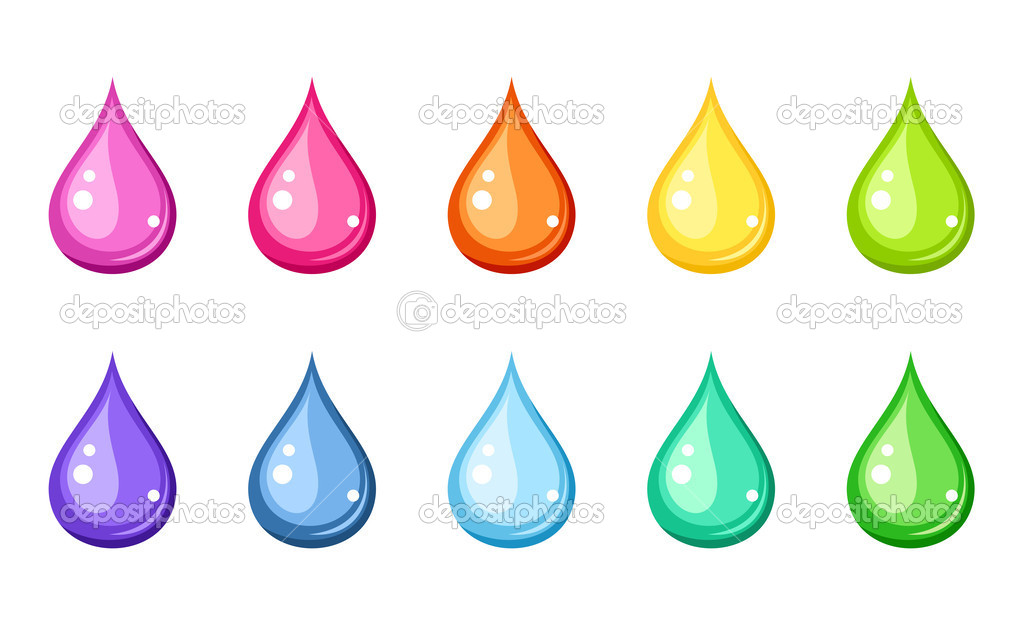 Multicolored drops. Vector illustration.