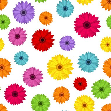 renkli gerbera ile sorunsuz geçmiş. vektör çizim.