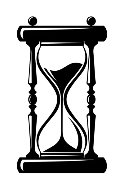 Reloj de arena. Vector silueta negra . — Vector de stock