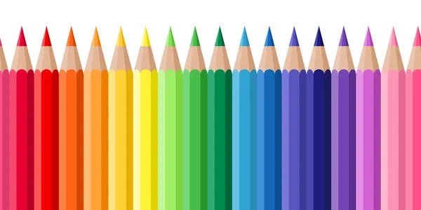 Горизонтальный бесшовный фон с цветными карандашами. Векторная иллюстрация . — стоковый вектор