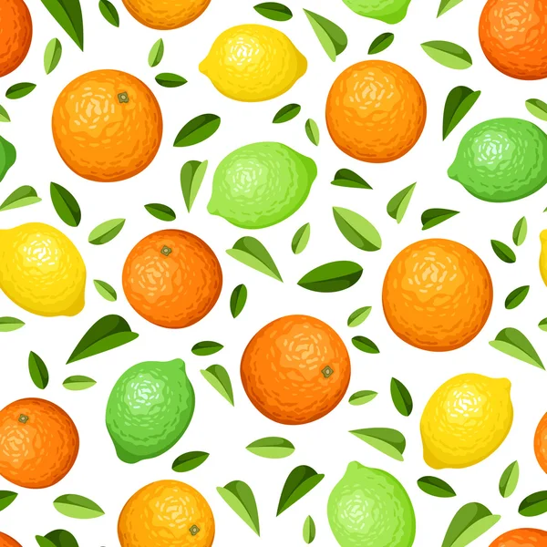 Bezešvé pozadí s citrusovými plody. vektorové ilustrace. — Stockový vektor