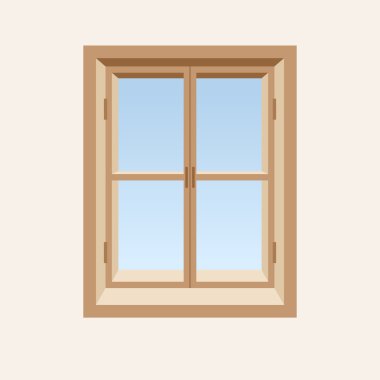 ahşap pencere kapalı. vektör çizim.