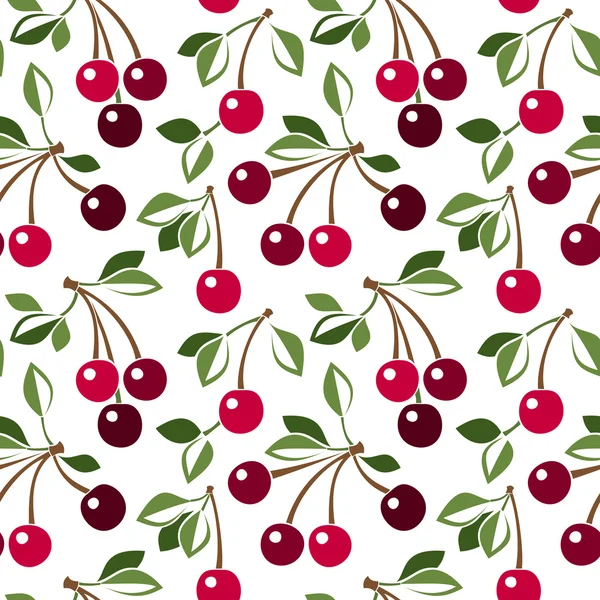 Seamless pattern with cherry. Vector illustration. — Stock Vector