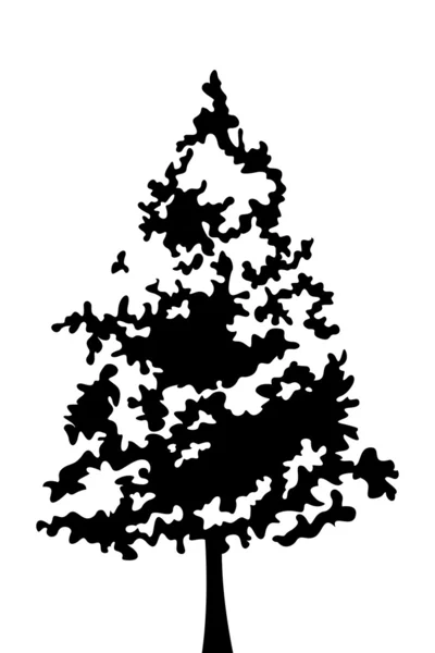 Черный силуэт дерева. Векторная иллюстрация . — стоковый вектор