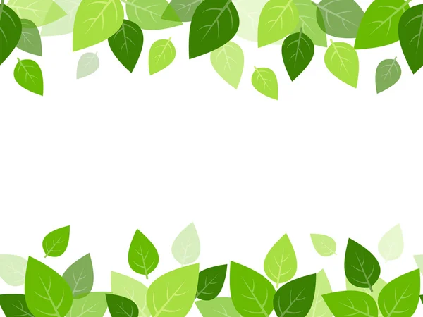 緑の葉での水平方向のシームレスな背景。ベクトル eps 10. — ストックベクタ