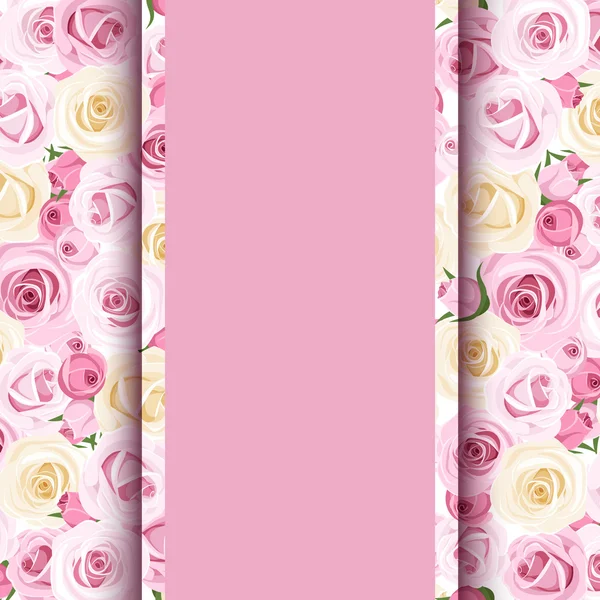Cartão rosa vetorial com rosas . — Vetor de Stock