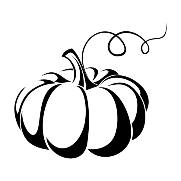 Calabaza. Vector silueta negra . — Vector de stock