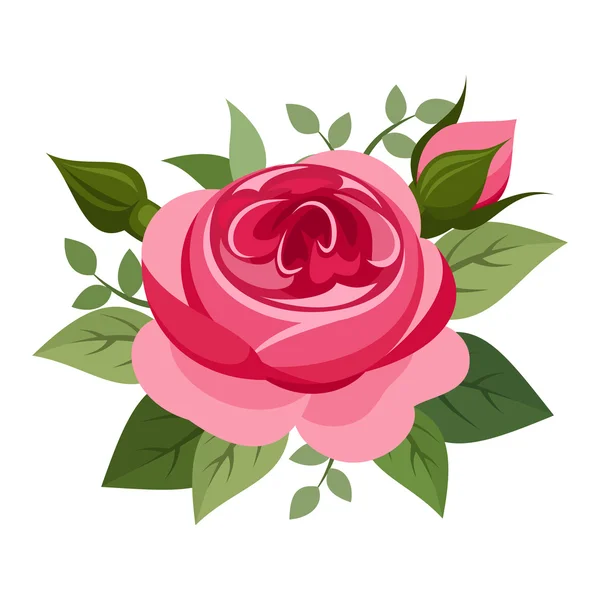 Rose rouge. Illustration vectorielle . — Image vectorielle