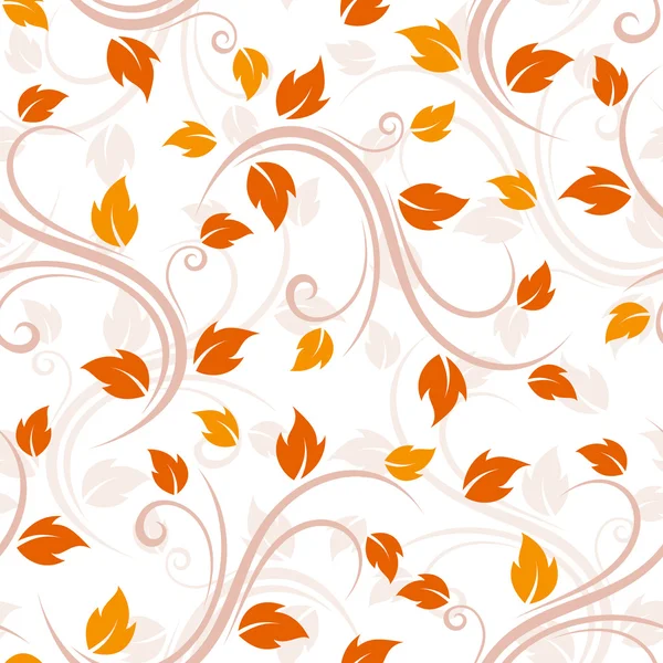 Бесшовный бежевый узор с осенними листьями. Векторная иллюстрация . — стоковый вектор