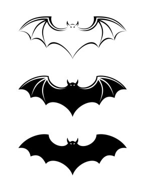 Bats. Vector black silhouettes. clipart