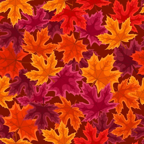 Seamless pattern with autumn maple leaves. Vector illustration. — Stock Vector