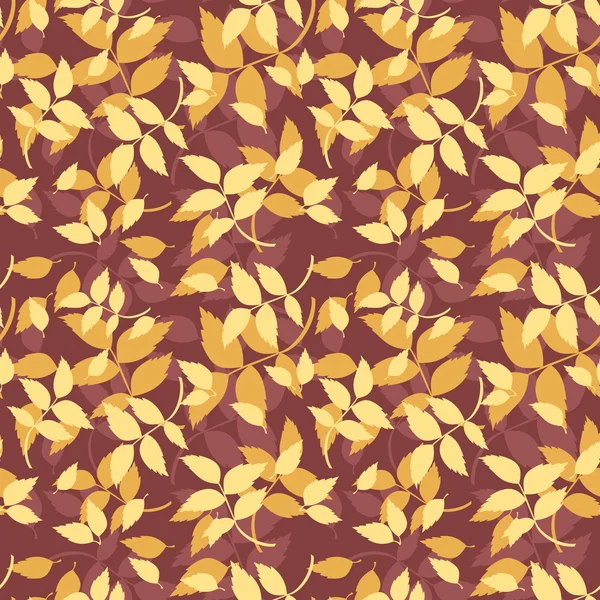 Безшовний візерунок з осіннім листям на фіолетовому. Векторні ілюстрації . — стоковий вектор