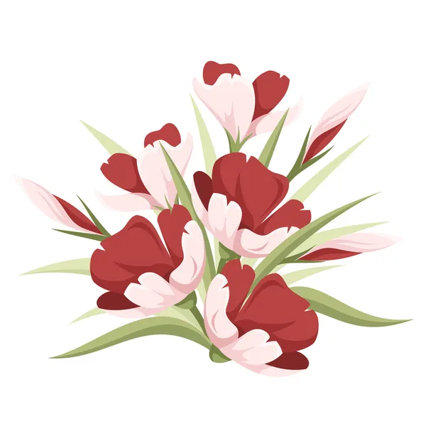 Rode bloemen. vectorillustratie. — Stockvector