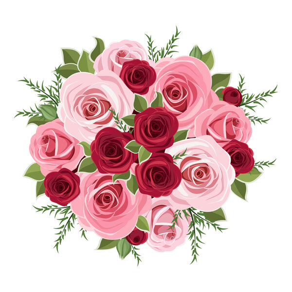 Roses bouquet. Vector illustration.