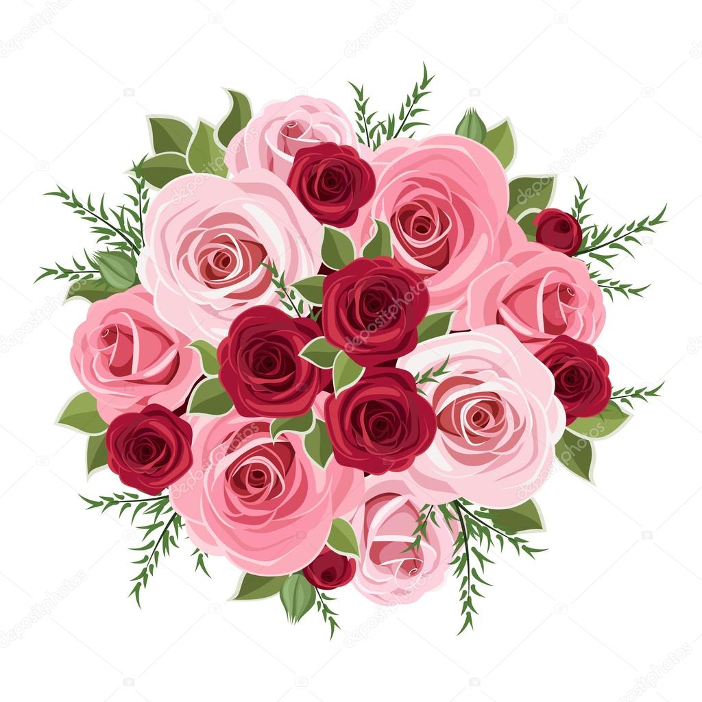 Roses bouquet. Vector illustration.