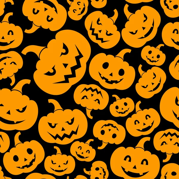 Padrão sem costura com Jack-O-Lantern (abóboras de Halloween). Ilustração vetorial . —  Vetores de Stock