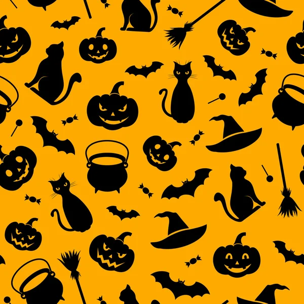 Fondo sin costuras de Halloween. Ilustración vectorial . — Archivo Imágenes Vectoriales