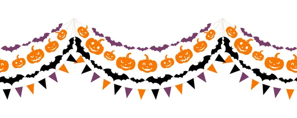 Halloween naadloze garland. vectorillustratie. — Stockvector