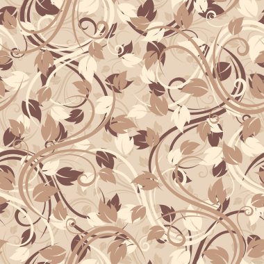 Sonbahar yapraklarıyla kusursuz desen. Vektör illüstrasyonu.