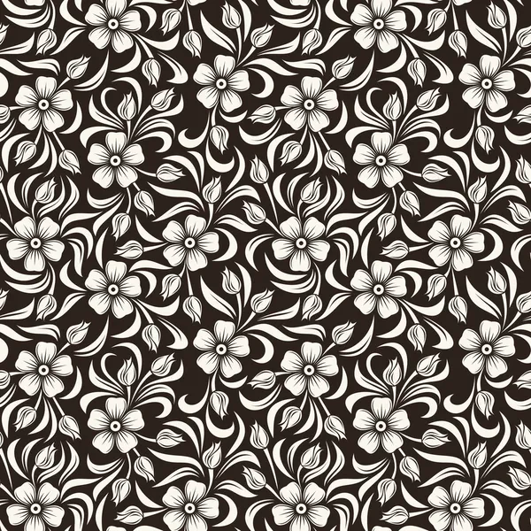 Padrão floral vintage sem costura. Ilustração vetorial . — Vetor de Stock