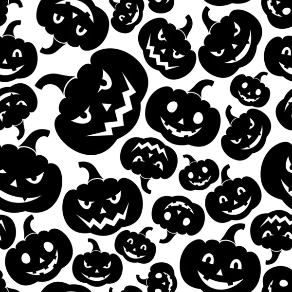 Nahtloses Muster mit Jack-o-Laterne (Halloween-Kürbisse). Vektorillustration. — Stockvektor