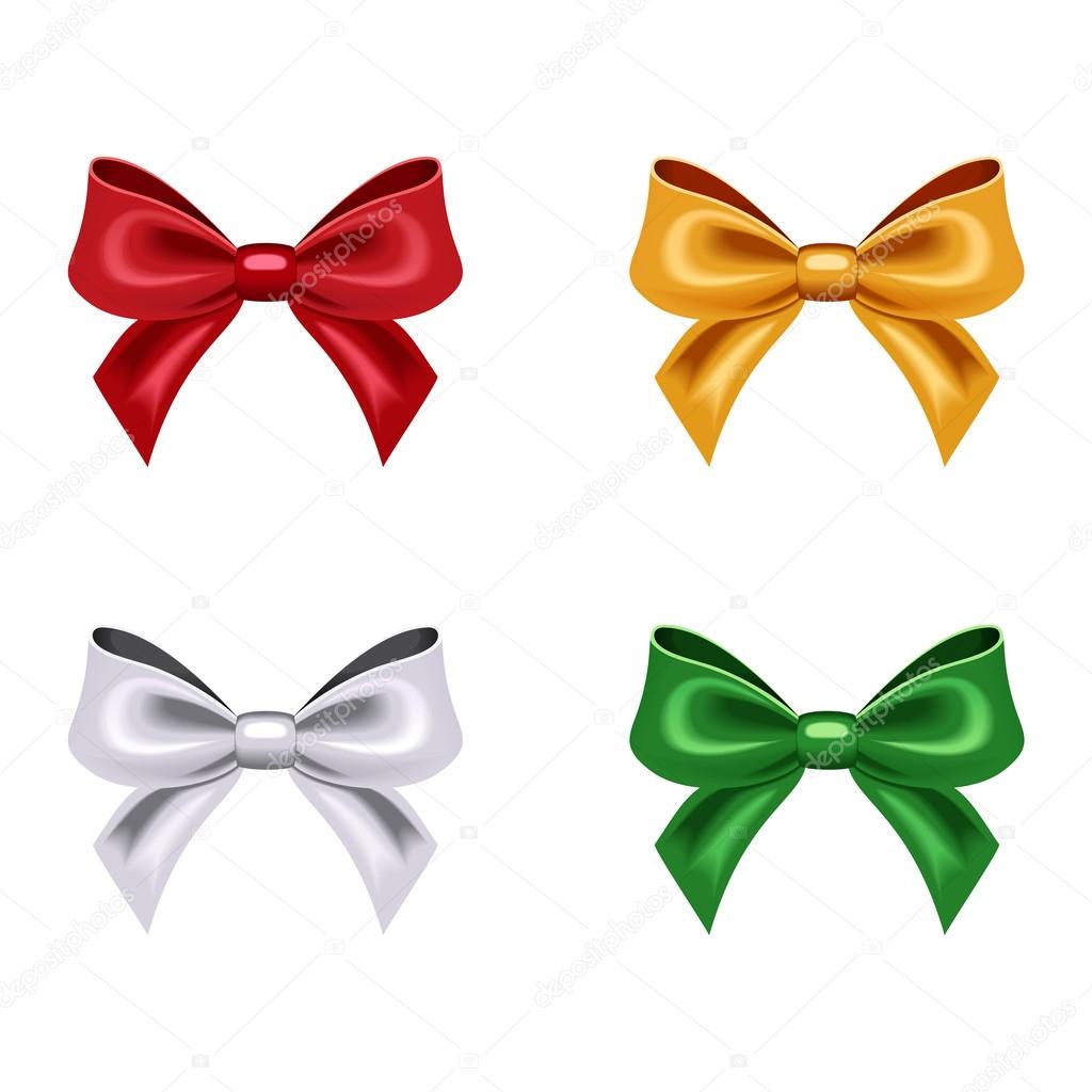 Set of four bows. Vector illustration.