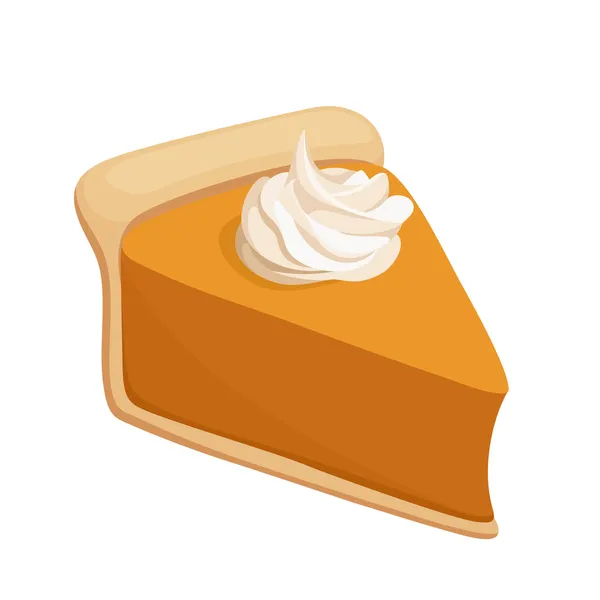 Pumpkin pie slice. Vector illustration. — Stock Vector