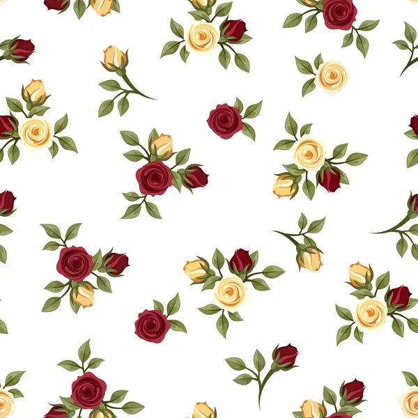 Modèle sans couture vintage avec des roses. Illustration vectorielle . — Image vectorielle