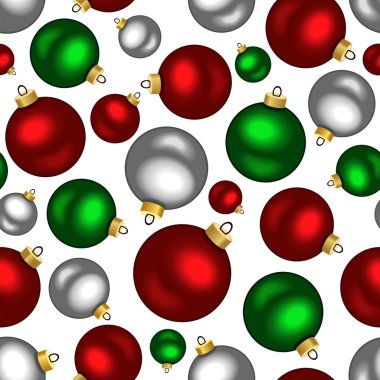 Noel topları ile sorunsuz geçmiş. vektör çizim.