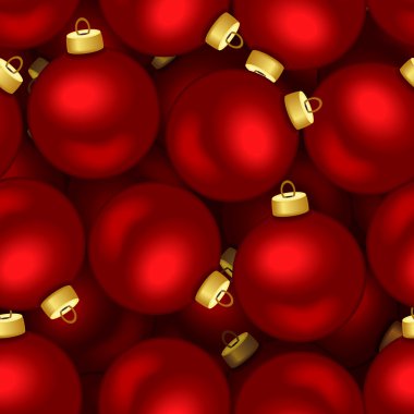 Kırmızı Noel topları ile sorunsuz geçmiş. vektör çizim.