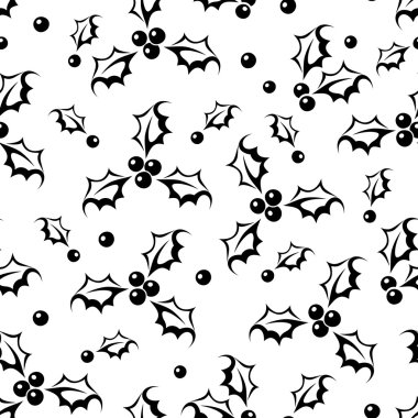 holly ile sorunsuz arka plan Christmas. vektör çizim.