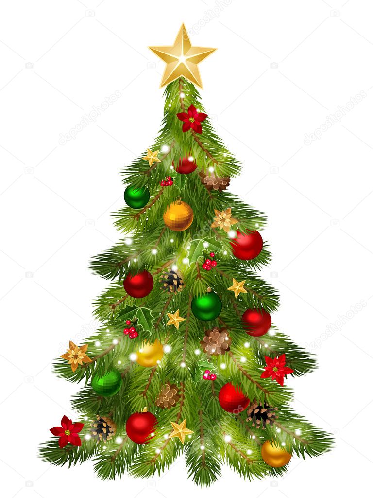 Christmas tree. Vector illustration.