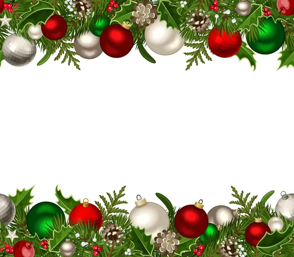 Fondo sin costura horizontal de Navidad. Ilustración vectorial . — Vector de stock