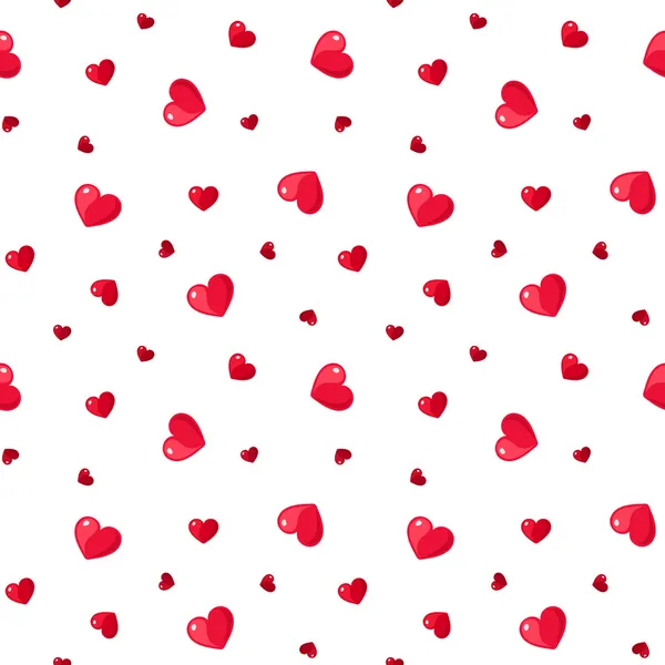 Seamless pattern with red hearts. Vector illustration. — Stock Vector