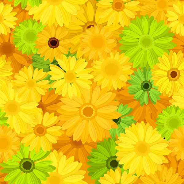 Fundo sem costura com flores de gerbera. Ilustração vetorial . — Vetor de Stock