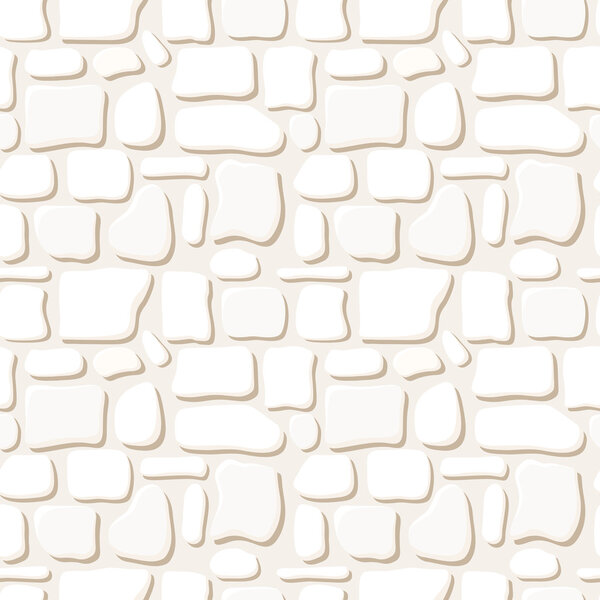 Seamless texture of white stone wall. Vector illustration.