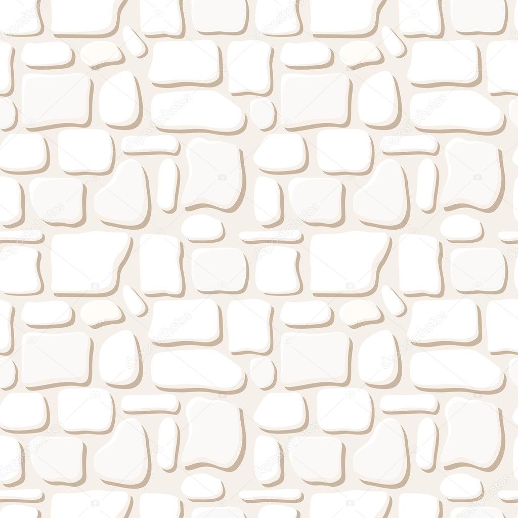 Seamless texture of white stone wall. Vector illustration.