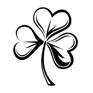 shamrock kara silüeti. vektör çizim.