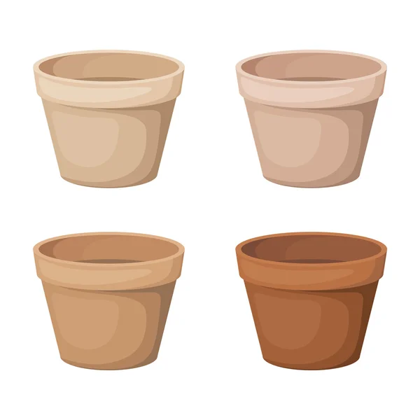 Macetas de flores. Conjunto de cuatro ilustraciones vectoriales . — Vector de stock